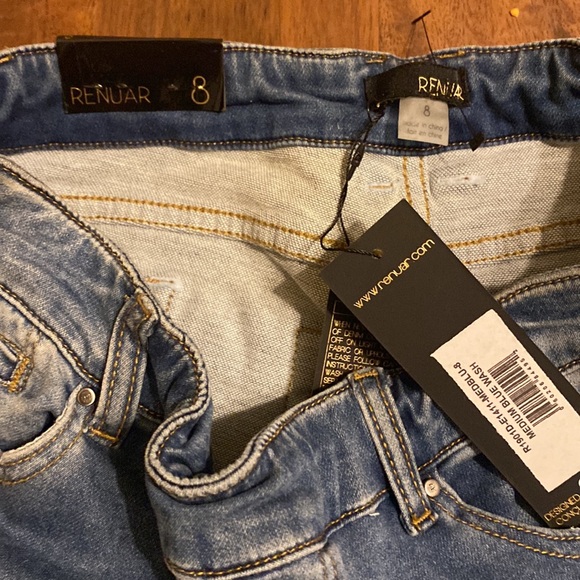 NWT Renuar Women's Size 8 Stretchy Pull On Blue Jeans 27" Inseam - Picture 4 of 9